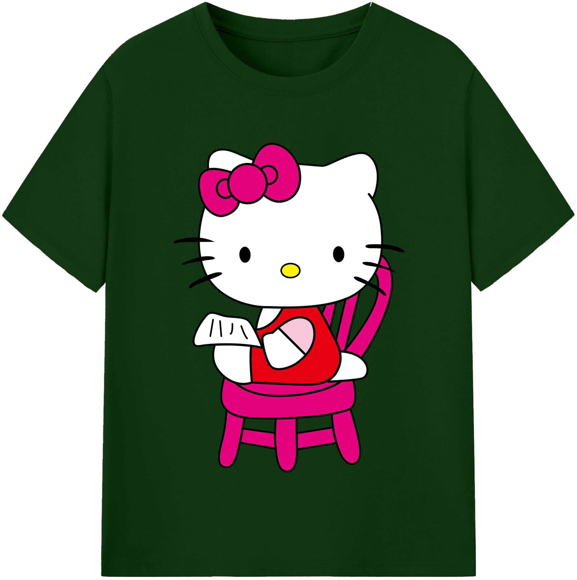 （画像用） Hello Kitty ハローキティ 綿100％半袖Tシャツ（フロントプリント）